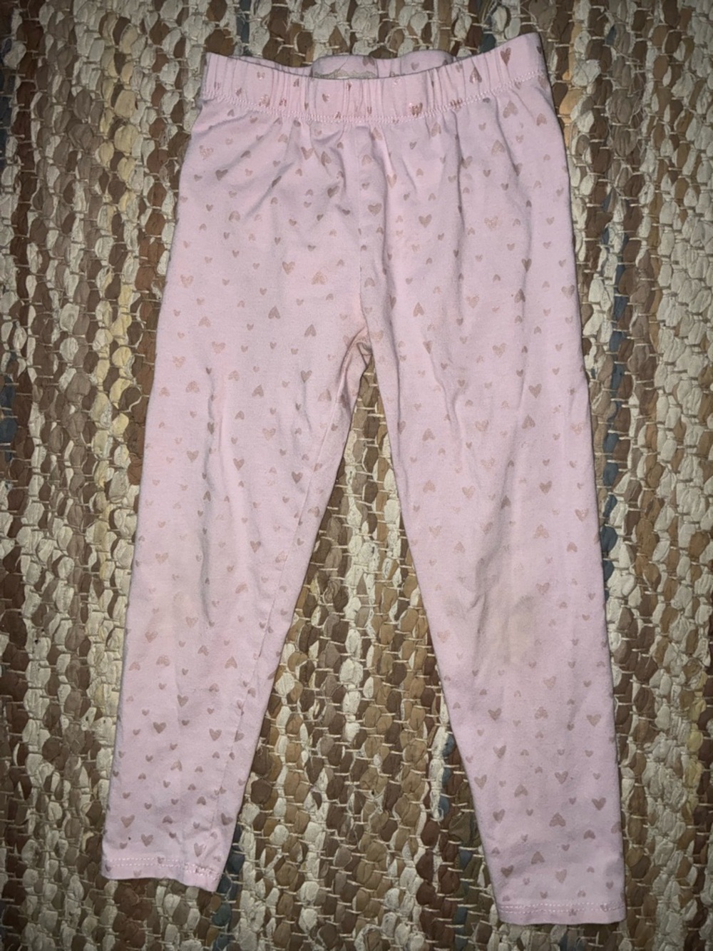 btween Pink Leggings with Gold Heart Print
